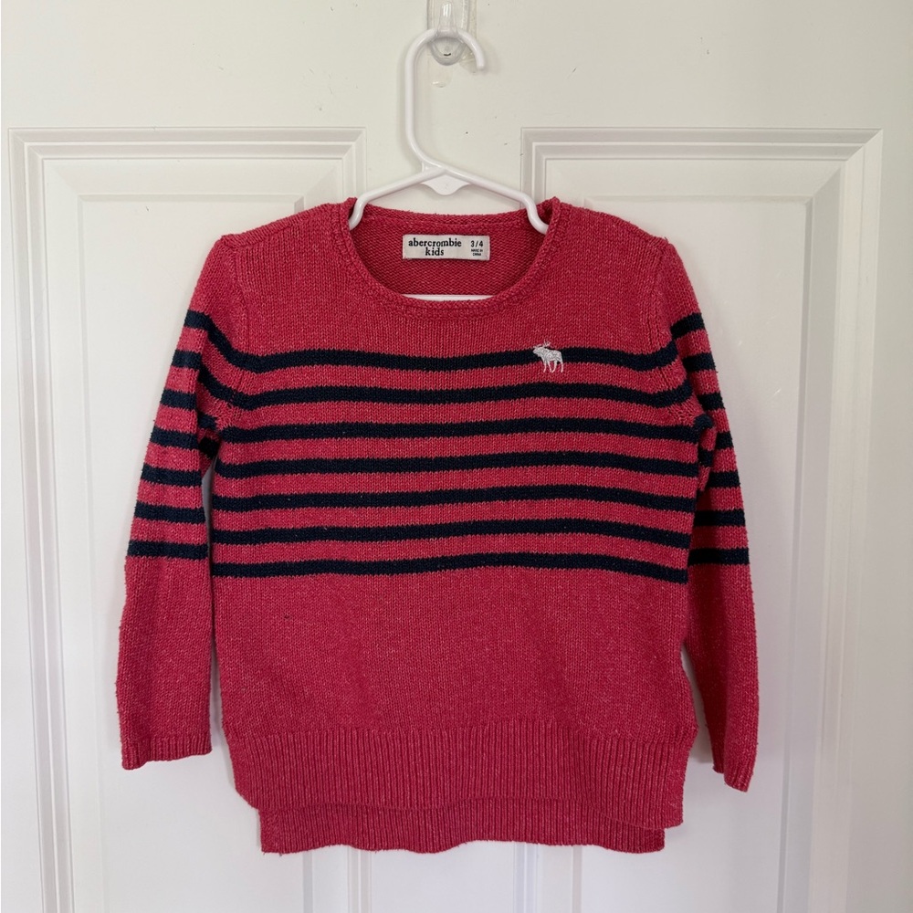 Abercrombie Kids Red and Blue Toddler Knit Sweater - Size 3/4t